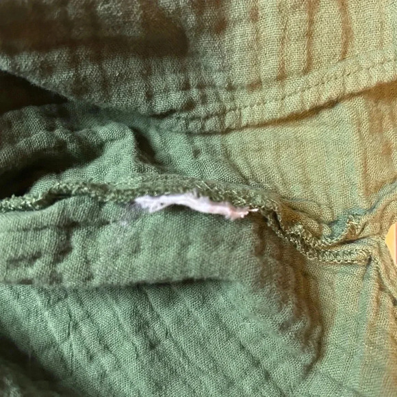 J.Crew Women's Size L Soft Gauze LS Fresco Top Popover Utility Green - Picture 3 of 6